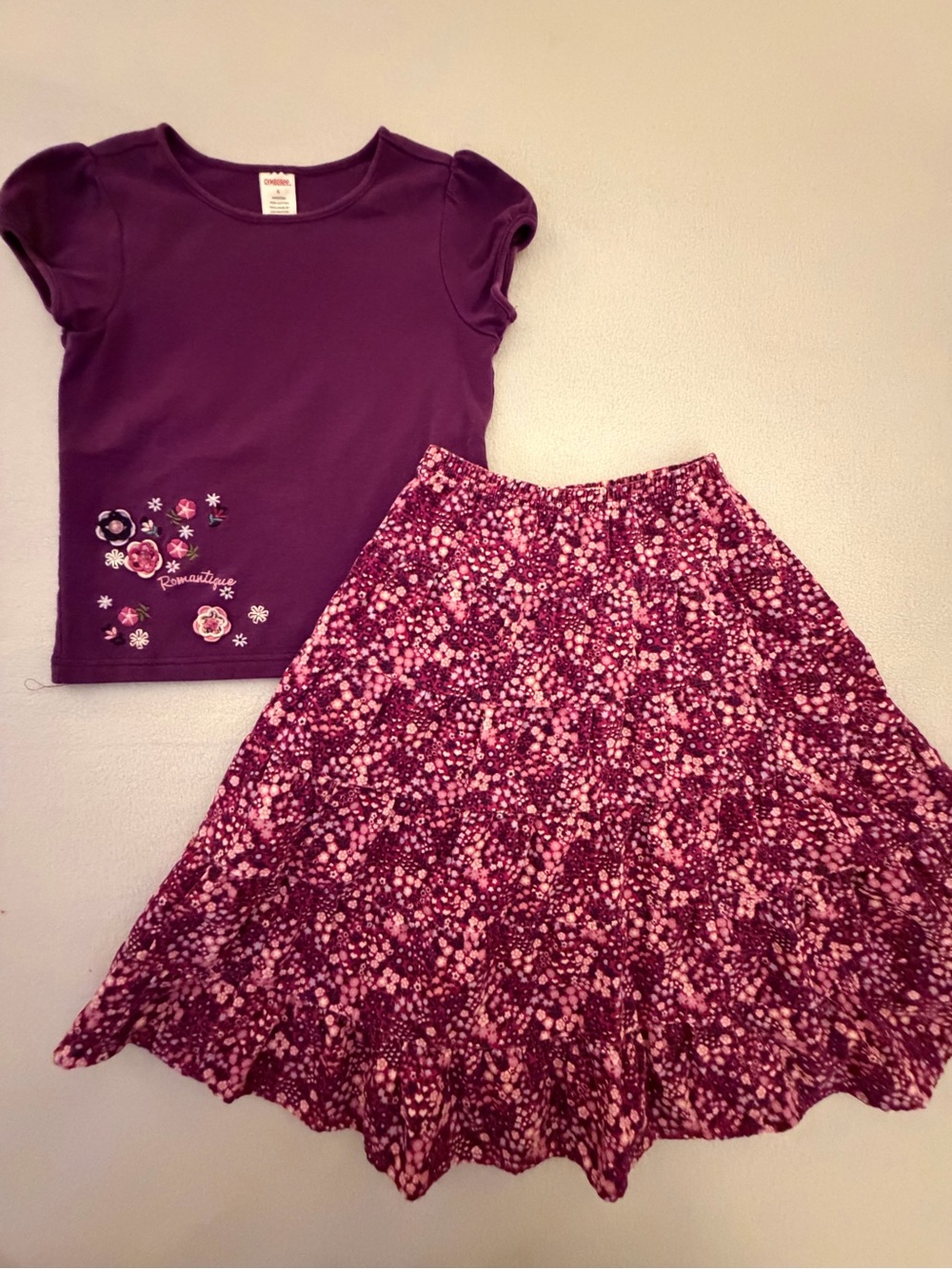 Gymboree Pretty in Plum Corduroy Tiered Skirt Set